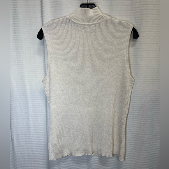Croft & Barrow Cream Ribbed Tank Top - Picture 5 of 6